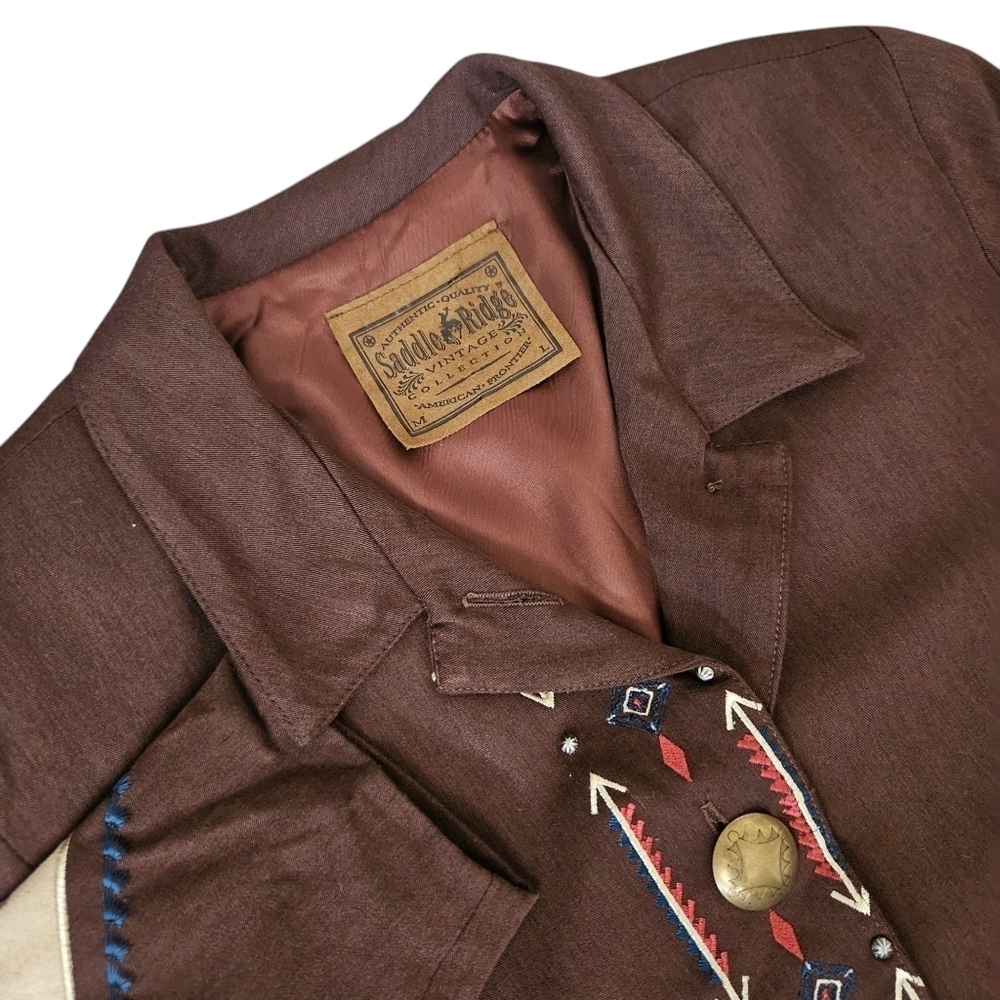 Saddle Ridge Vintage‎ Collection Southwestern Jacket Brown Size Small M/L